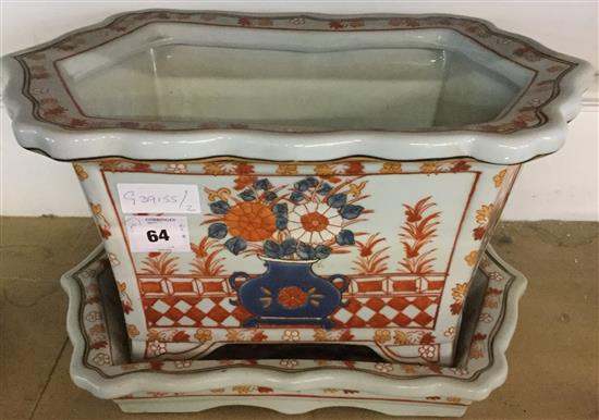 Imari jardiniere & stand